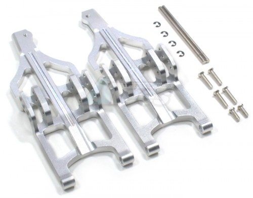 GPM Racing Traxxas E-Maxx Aluminum Front / Rear Lower Arm With Pins & Screws & E - Clips 1 Pair Set Silver