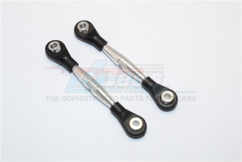 GPM Racing Miscellaneous All Aluminium 3MM Clockwise And Anticlockwise Turnbuckles With 12.5MM Long Plastic Ends & 5.8X3X6MM Balls (Total Length 59MM-63MMFrom Hole To Hole 50MM-54MM)-1Pair Gun Metal