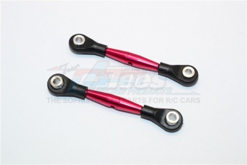 GPM Racing Miscellaneous All Aluminium 3MM Clockwise And Anticlockwise Turnbuckles With 12.5MM Long Plastic Ends & 5.8X3X6MM Balls (Total Length 59MM-63MMFrom Hole To Hole 50MM-54MM)-1Pair Red