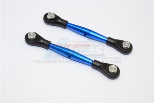 GPM Racing Miscellaneous All Aluminium 3MM Clockwise And Anticlockwise Turnbuckles With 12.5MM Long Plastic Ends & 5.8X3X6MM Balls (Total Length 64MM-68MMFrom Hole To Hole 55MM-59MM)-1Pair Blue
