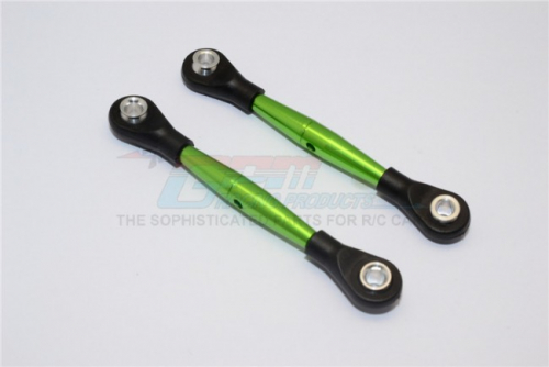 GPM Racing Miscellaneous All Aluminium 3MM Clockwise And Anticlockwise Turnbuckles With 12.5MM Long Plastic Ends & 5.8X3X6MM Balls (Total Length 64MM-68MMFrom Hole To Hole 55MM-59MM)-1Pair Green