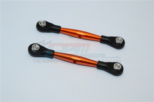 GPM Racing Miscellaneous All Aluminium 3MM Clockwise And Anticlockwise Turnbuckles With 12.5MM Long Plastic Ends & 5.8X3X6MM Balls (Total Length 64MM-68MMFrom Hole To Hole 55MM-59MM)-1Pair Orange