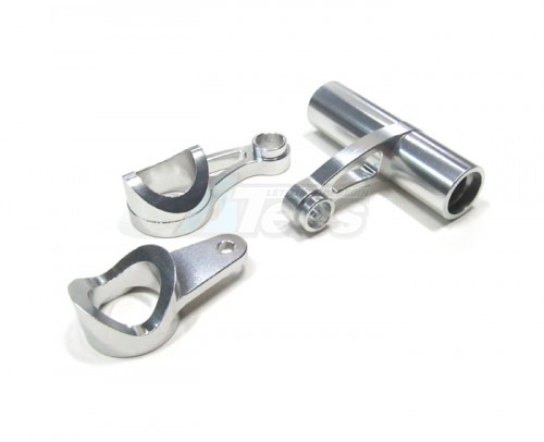 GPM Racing HPI Trophy 3.5 Aluminum Steering Assembly - 3 Pcs Set Silver