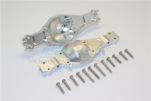 GPM Racing Tamiya 1/14 Truck (1838LS) Aluminum Rear Gear Box -14 Pc Set Silver