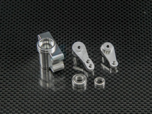 GPM Racing Tamiya 1/14 Truck MAN TGX Aluminum Steering Assembly Set Silver