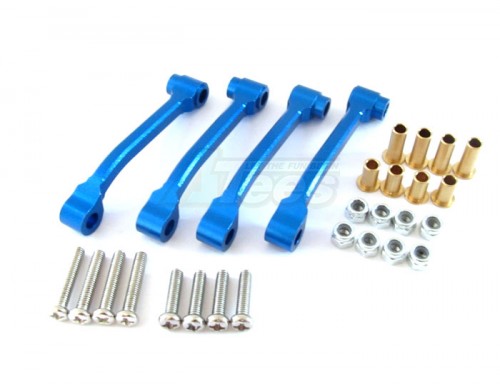 GPM Racing Tamiya 1/14 Truck (Ford Aeromax) Aluminum Radius Arm With Collars & Lock Nuts & Screws - 2prs Set Blue