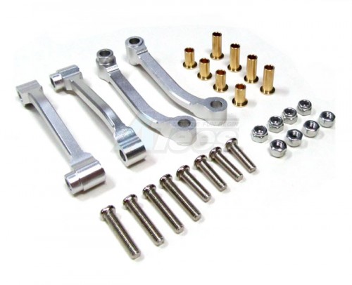 GPM Racing Tamiya 1/14 Truck (King Hauler) Aluminum Radius Arm With Collars & Lock Nuts & Screws - 2prs Set Silver