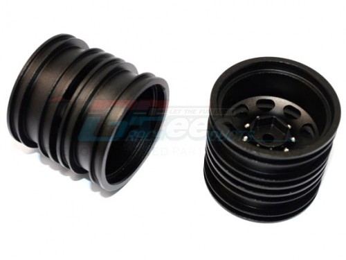 GPM Racing Tamiya 1/14 Truck (1838LS) Aluminum Rear Wheel (9holes) - 2prs Black