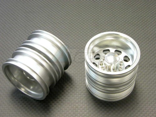 GPM Racing Tamiya 1/14 Truck (1850L) Aluminum Rear Wheel (9holes) - 2prs Silver