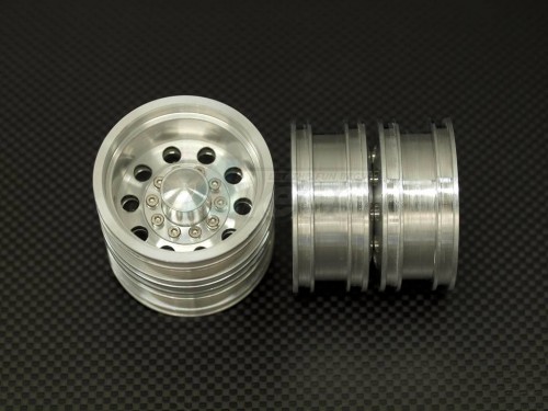 GPM Racing Tamiya 1/14 Truck (1850L) Aluminum Rear Wheel ( 10holes ) - 2 Pair Silver