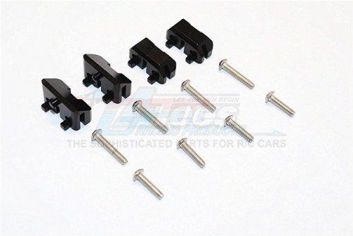 GPM Racing Traxxas Revo Aluminum Front& Rear Completed Servo Mount With Screws - 2prs Set Black