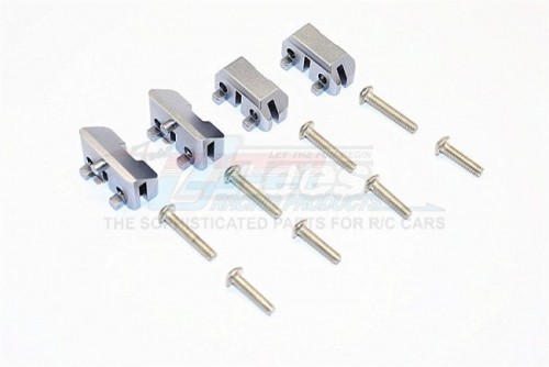 GPM Racing Traxxas Revo Aluminum Front& Rear Completed Servo Mount With Screws - 2prs Set Gun Metal