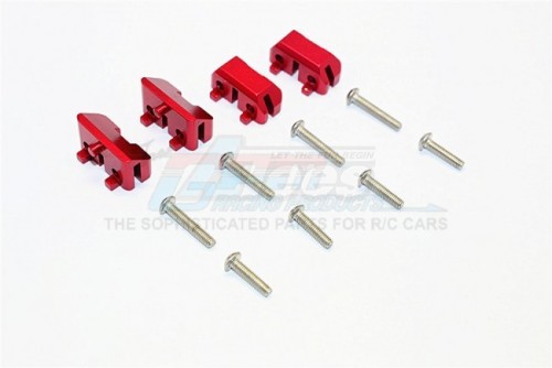 GPM Racing Traxxas Revo Aluminum Front& Rear Completed Servo Mount With Screws - 2prs Set Red