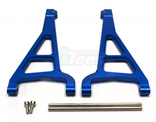 GPM Racing Traxxas E-Revo Aluminum Front Upper Arms (Sandwich Design With Screws + Pins + Delrin Collars) 1 Pair Blue