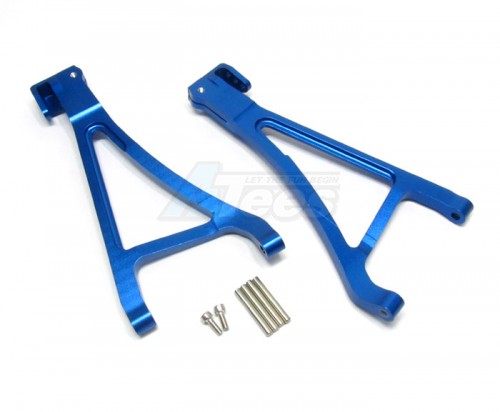 GPM Racing Traxxas Revo Aluminum Front Lower Arm (Sandwich Design With Screws + Pins + Delrin Collars) 1 Pair Set Blue