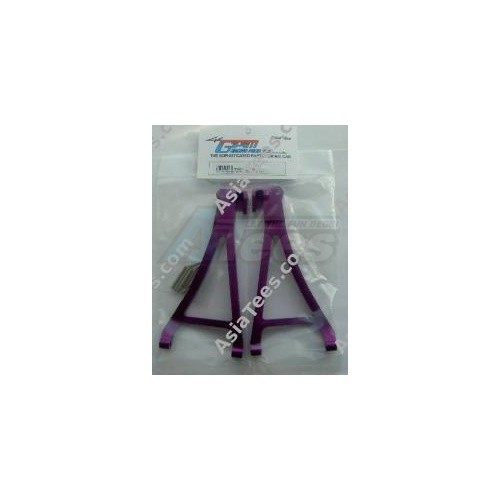 GPM Racing Traxxas Revo Aluminum Front Lower Arm (Sandwich Design With Screws + Pins + Delrin Collars) 1 Pair Set Purple
