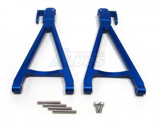 GPM Racing Traxxas Revo Aluminum Rear Lower Arm (Sandwich Design With Screws + Pins + Delrin Collars) 1 Pair Blue