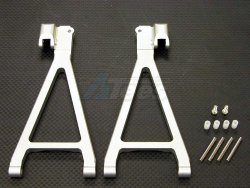 GPM Racing Traxxas Revo Aluminum Rear Lower Arm (Sandwich Design With Screws + Pins + Delrin Collars) 1 Pair Silver