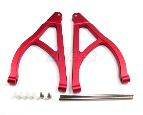 GPM Racing Traxxas E-Revo Aluminum Rear Upper Arm (Sandwich Design With Screws + Pins + Delrin Collars ) - 1pr Set Red