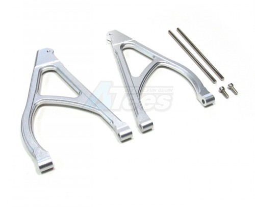 GPM Racing Traxxas Revo Aluminum Rear Upper Arm (Sandwich Design With Screws + Pins + Delrin Collars) 1 Pair Silver