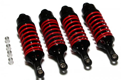 GPM Racing Traxxas Revo Aluminum Front/rear Adjustable Spring Dampers (85mm) With Collars-2prs Set Black