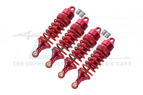 GPM Racing Traxxas Revo 3.3 Aluminium Front/Rear Adjustable Spring Dampers (85MM)With Aluminium Ball Ends - 2 Pairs Set Red