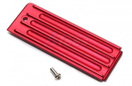 GPM Racing Traxxas Revo Aluminum Battery Box Bottom Shelf With Screw - 1 Pc Set Red