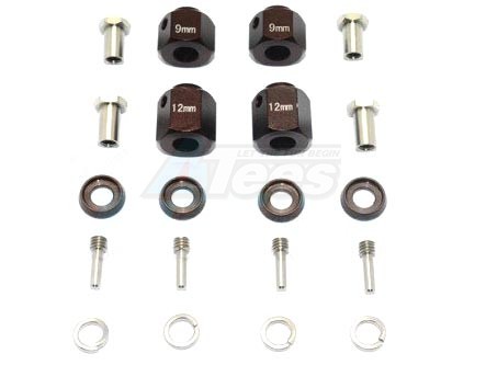 GPM Racing Traxxas TRX-4 Aluminum Hex Adapters 9MM & 12MM Thick-20Pc Set Brown