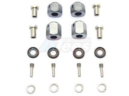 GPM Racing Traxxas TRX-4 Aluminum Hex Adapters 9MM & 12MM Thick-20Pc Set Gun Metal