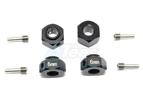 GPM Racing Traxxas TRX-4 Aluminum Hex Adapters 6MM Thick-8Pc Set Black