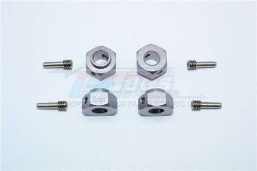 GPM Racing Traxxas TRX-4 Aluminum Hex Adapters 6MM Thick-8Pc Set Gun Metal