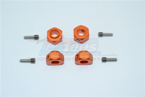 GPM Racing Traxxas TRX-4 Aluminum Wheel Hex Adapters 6MM Thick - 8Pc Per Set Orange