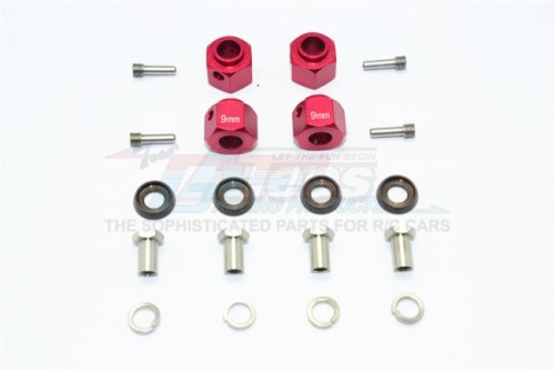 GPM Racing Traxxas TRX-4 Aluminum Hex Adapters 9MM Thick-20Pc Set Red