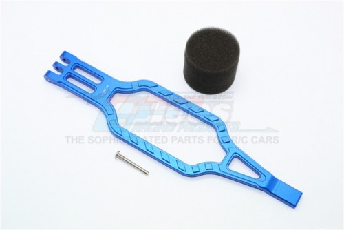 GPM Racing Traxxas TRX-4 Aluminum Battery Hold-Down -3Pc Set Blue