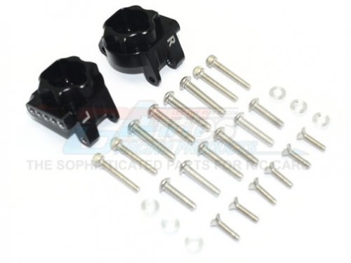GPM Racing Traxxas TRX-4 Aluminium Rear Axle Housing Mounts (Multiple Positioning Holes) - 28Pcs Set Black