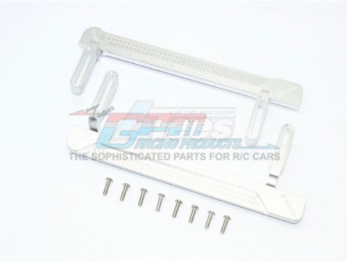 GPM Racing Traxxas TRX-4 Aluminium Side Steps (Reticulated Pattern A) - 10Pcs Set (For Defender Tactical Unit-82066-4 Blazer 82076-4) Silver