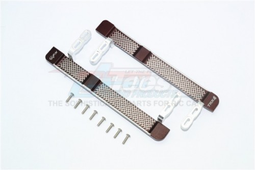 GPM Racing Traxxas TRX-4 Aluminum Side Steps (Reticulated Pattern) - 10Pc Set Silver