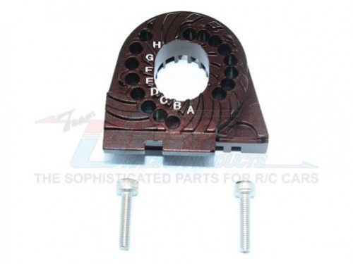 GPM Racing Traxxas TRX-4 Aluminium Double Sided Motor Mount Plate With Heat Sink Fins - 3Pcs Set Brown