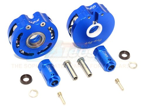 GPM Racing Traxxas TRX-4 Aluminum Pendulum Wheel Knuckle Axle Weight + 21MM Hex Adapter -12Pc Set Blue