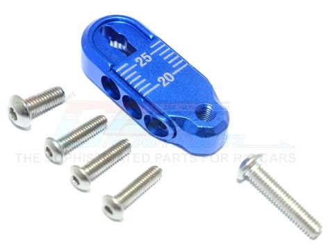 GPM Racing Traxxas TRX-4 Aluminium Adjustable Servo Horn 25T (20-25MM) - 7Pcs Set Blue