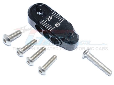 GPM Racing Traxxas TRX-4 Aluminium Adjustable Servo Horn 25T (20-25MM) - 7Pcs Set Black