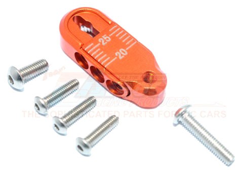 GPM Racing Traxxas TRX-4 Aluminium Adjustable Servo Horn 25T (20-25MM) - 7Pcs Set Orange