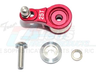 GPM Racing Traxxas TRX-4 Aluminium Servo Horn 25T W. Built-In Spring (For Locking Diff) - 4Pcs Set Red