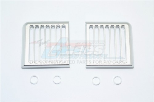 GPM Racing Traxxas TRX-4 Headlight Assembly Vertical Brush Guard Aluminum - 6Pc Set Silver