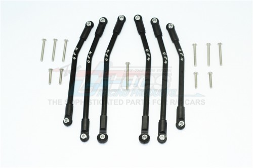 GPM Racing Traxxas TRX-4 Aluminium Adjustable Suspension Links (For TRX4 Defender Trail Crawler 82056-4) -17Pcs Set Black