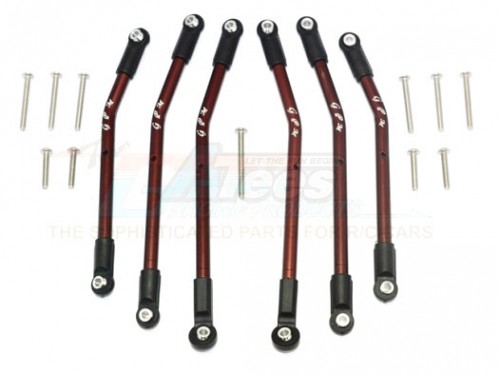 GPM Racing Traxxas TRX-4 Aluminium Adjustable Suspension Links (For TRX4 Defender Trail Crawler 82056-4) -17Pcs Set Brown