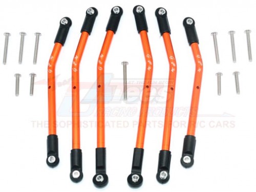 GPM Racing Traxxas TRX-4 Aluminium Adjustable Suspension Links (For TRX4 Defender Trail Crawler 82056-4) -17Pcs Set Orange