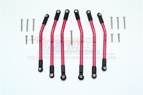 GPM Racing Traxxas TRX-4 Aluminium Adjustable Suspension Links (For TRX4 Defender Trail Crawler 82056-4) -17Pcs Set Red
