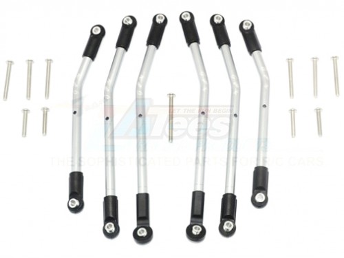 GPM Racing Traxxas TRX-4 Aluminium Adjustable Suspension Links (For TRX4 Defender Trail Crawler 82056-4) -17Pcs Set Silver