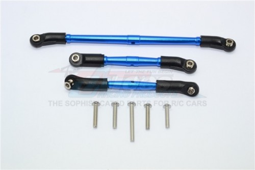 GPM Racing Traxxas TRX-4 Aluminium Front Adjustable Steering Link & Suspension Link - 8Pcs Set Blue